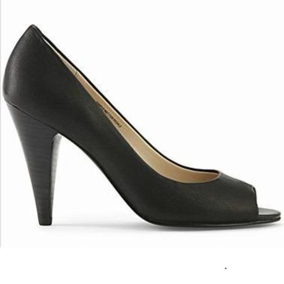 Nine & Co. Raina Leather Peep-Toe Pump Shoes, 7 - Picture 2 of 4